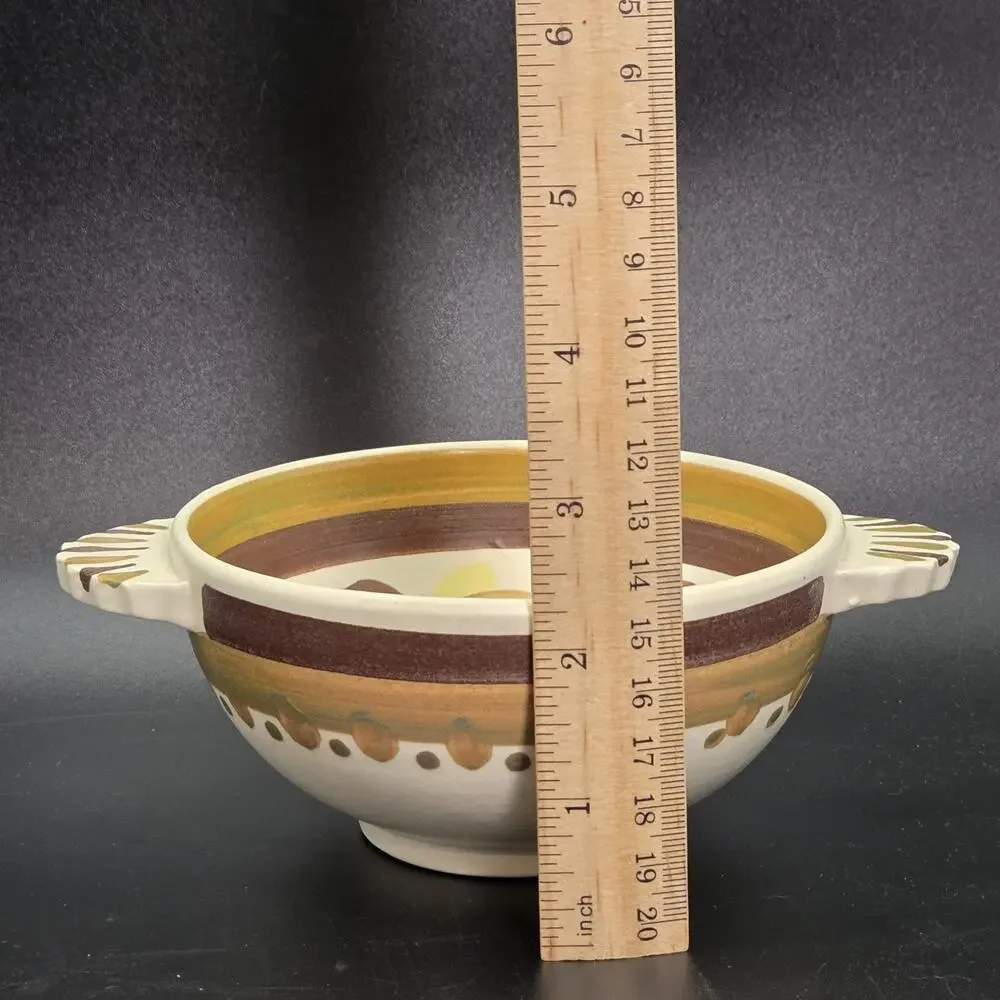 Quimper Pottery Bowl Vintage Collectible Brown Heart Handpainted France